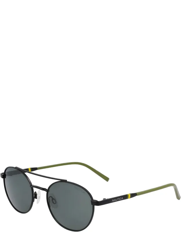 Nautica Logo Round Sunglasses With Lightweight Polarized Lenses