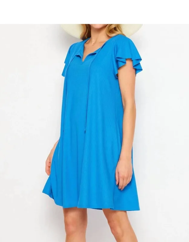 Ruffle Sleeve Mini Dress