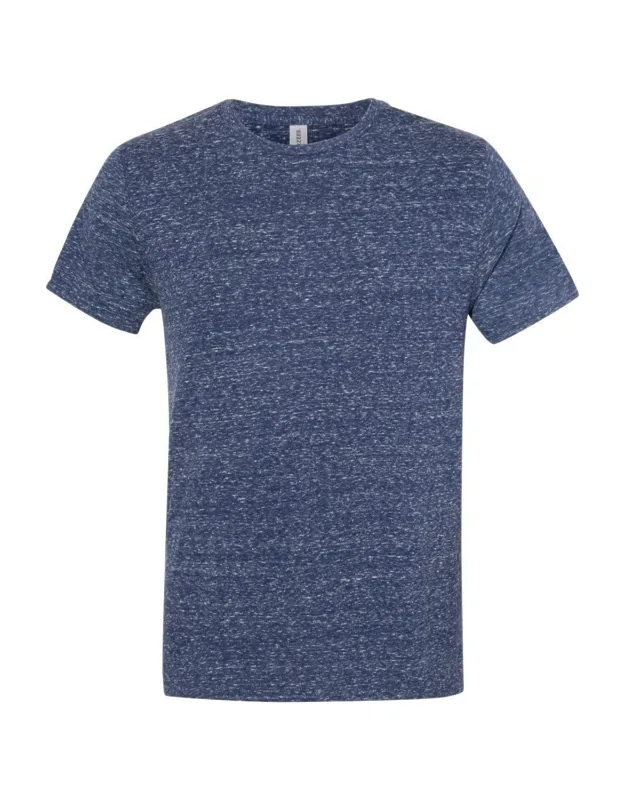 Snow Heather Jersey Crew T-shirt With Pre-shrunk Fabric And Double-needle Hem