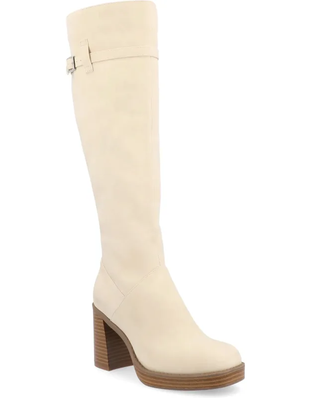 Wide Width Wide Calf Letice Tru Comfort Foam Platform Square Toe Boots