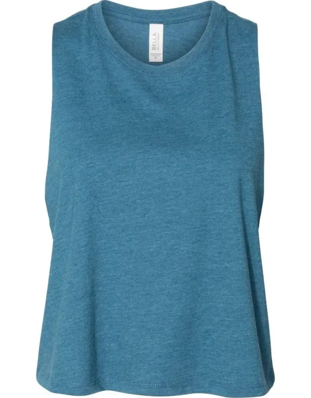Racerback Crop Tank, Relaxed Fit, Raw Edge Armholes