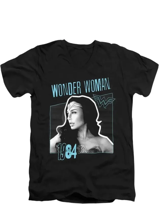 Wonder Woman 84 Space Poster Short Sleeve V Neck Premium Cotton Tee / T-shirt
