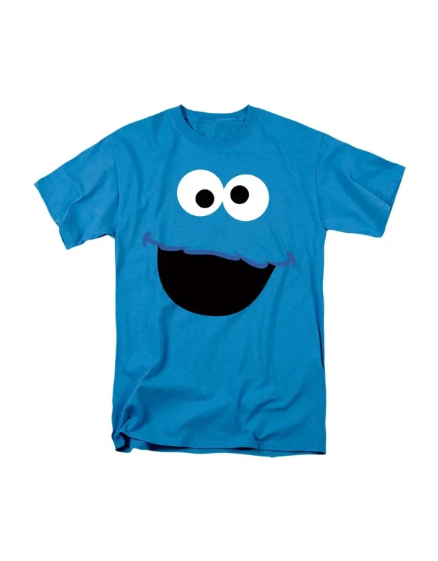 Sesame Street Cookie Monster Face Short Sleeve Adult Tee Stylish, Easy