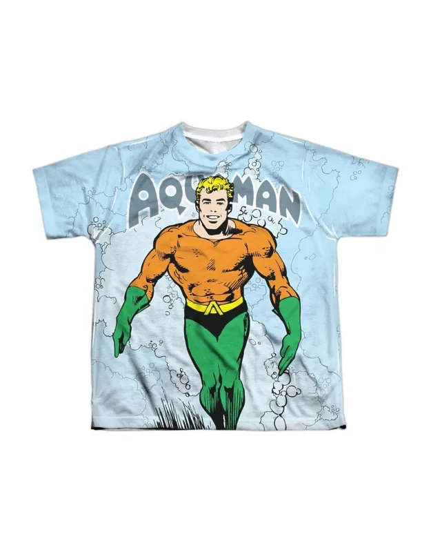 _aquaman Short Sleeve Youth Poly Crew Tee / T-shirt Stylish Easy Wear_