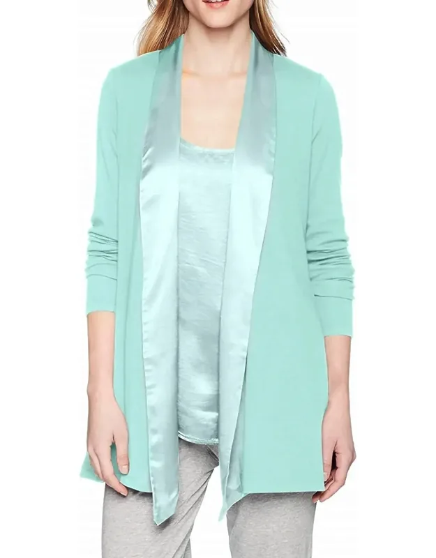 Satin Trimmed Robe With Pockets, Comfort And Style