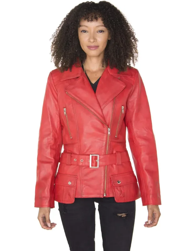 Long Leather Biker Jacket