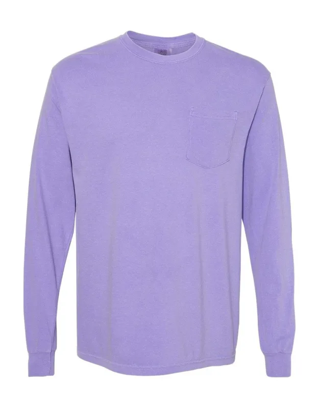 Garment-dyed Heavyweight Long Sleeve Pocket T-shirt