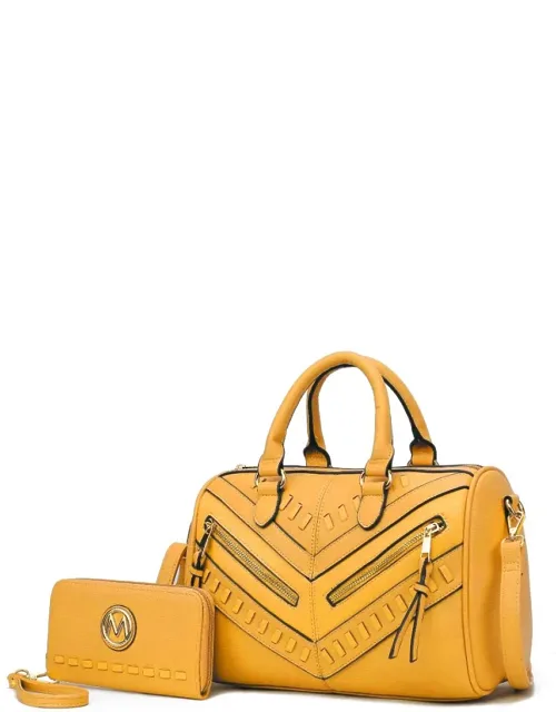 Lara Vegan Leather Satchel With Wallet - 2 Pieces