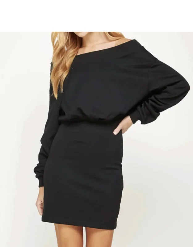 Off Shoulder Sweatshirt Dress