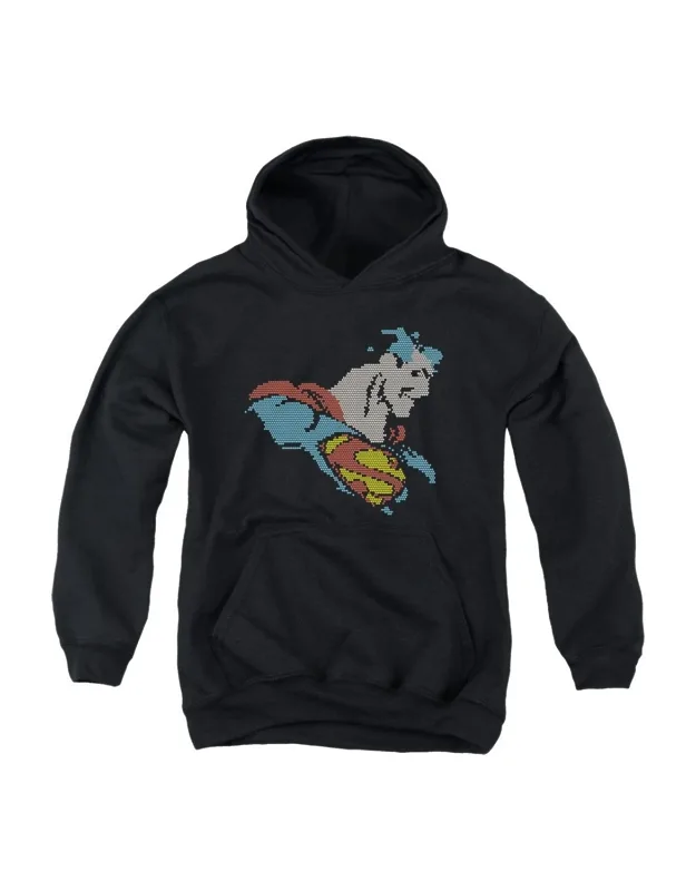 Dc Comics Lite Brite Superman Youth Pull Over Hoodie - Stylish For Everyday Wear