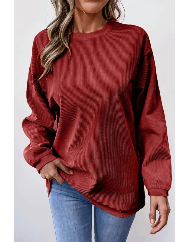 Ribbed Loose Fit Sweatshirt