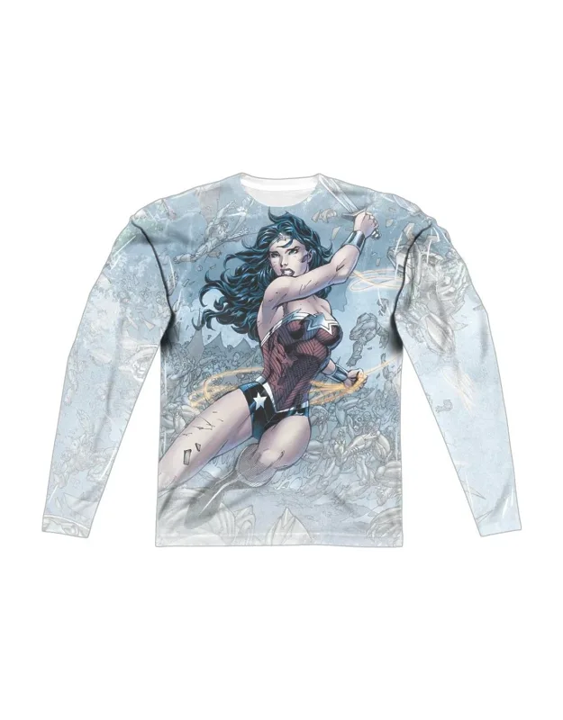 Justice League Of America Wonder Woman Warrior Long Sleeve Crew Tee