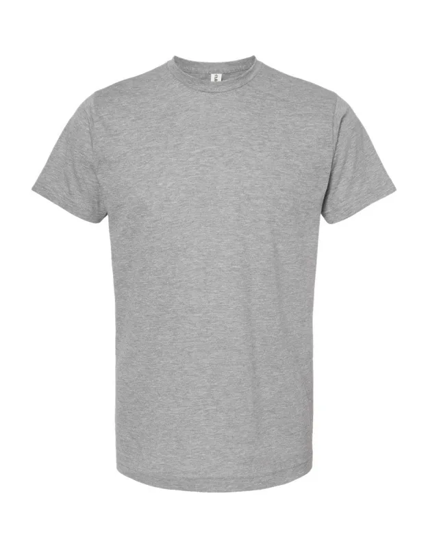 Tultex Poly-rich T-shirt With Ribbed Crewneck And Double-needle Stitching