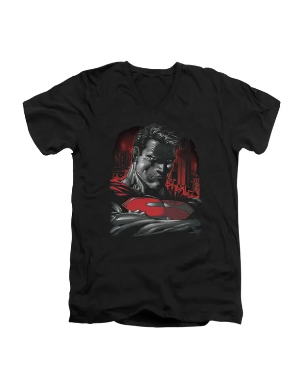 Superman Man Of Steel Short Sleeve V Neck T-shirt