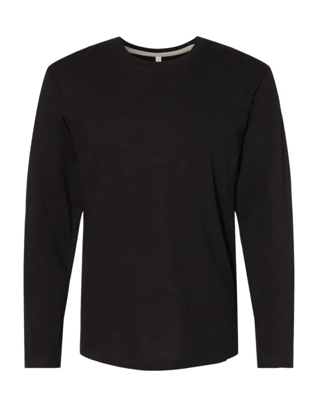 Fine Jersey Long Sleeve Tee - 100% Combed Ringspun Cotton, Droptail With Side Vent Construction