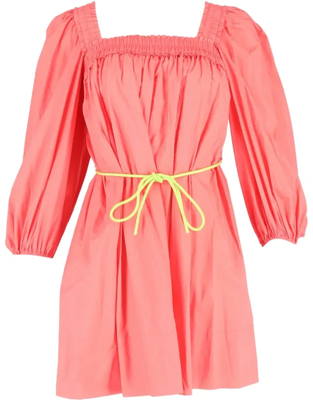 Pleated Shirred Mini Dress