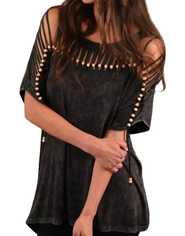 Stone Wash Cut Out Tunic