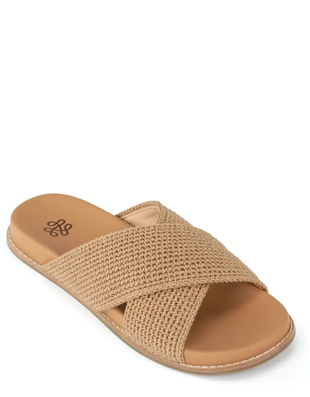 Penelope Sandal With Crisscross Vamp And Molded Rubber Outsole