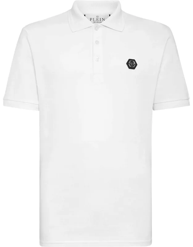 Polo Shirt Ss With Iconic Gothic-style Lettering Print And Pp Hexagon Patch