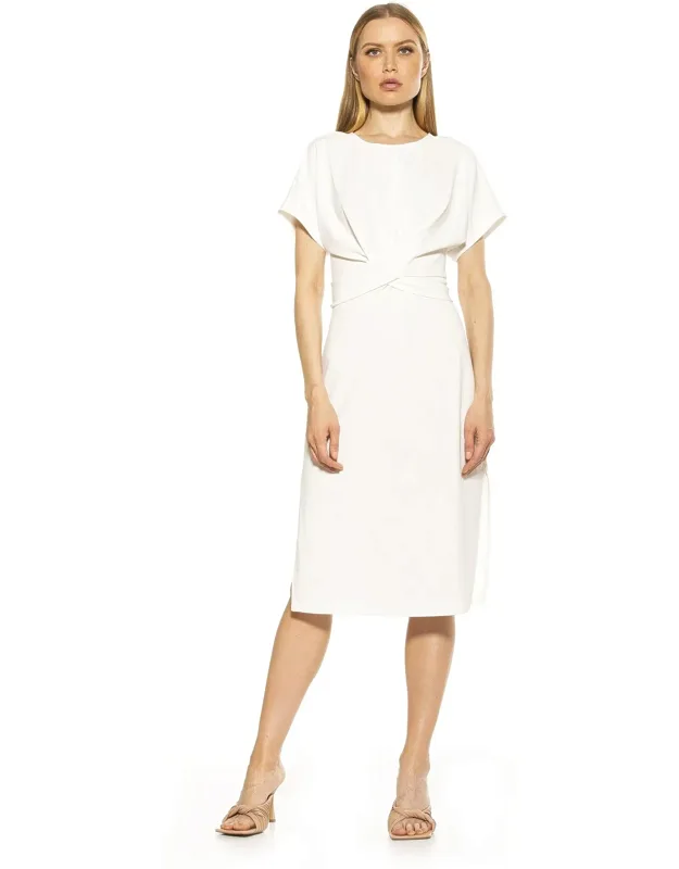 Ricki Dress With Waist Self-tie Detail And Side Slit At Hem