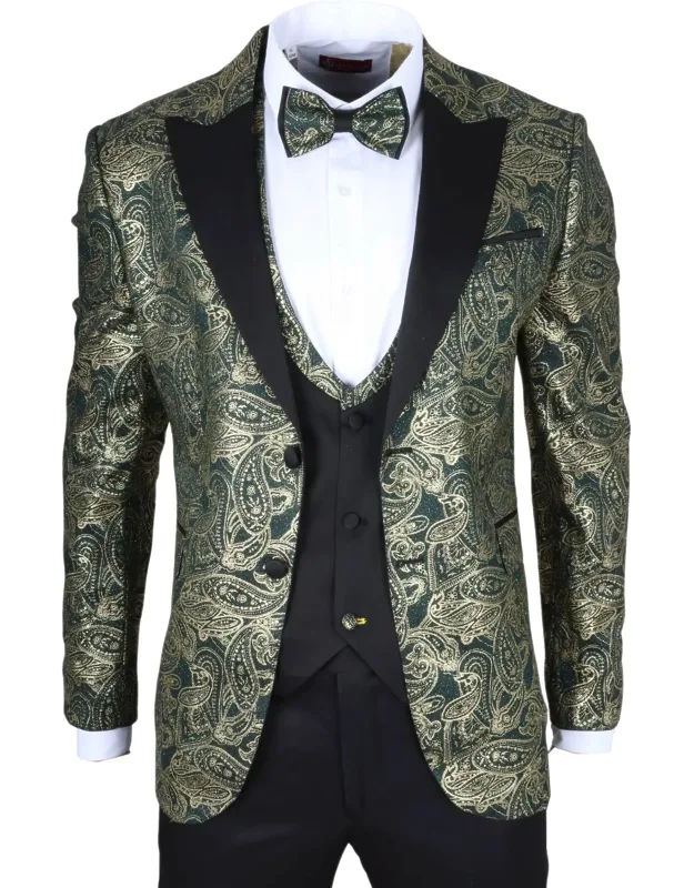 3 Piece Suit Velvet Paisley Shawl Collar Tuxedo Functional And Versatile, Comfortable And Skin-friendly Fabric