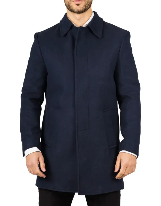 Classic Collar Wool Blend Overcoats