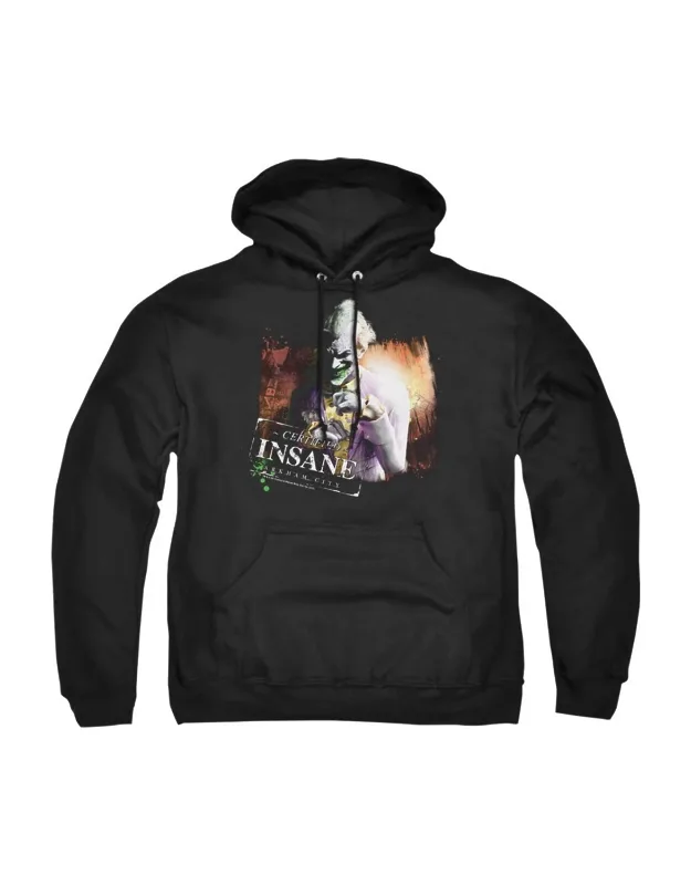 _batman Arkham City Certified Insane Pull Over Hoodie / Hooded Sweatshirt_