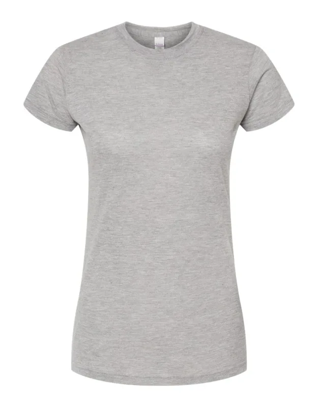 Tultex Poly-rich Slim Fit T-shirt With Heat-set To Minimize Shrinkage And Double-needle Stitching