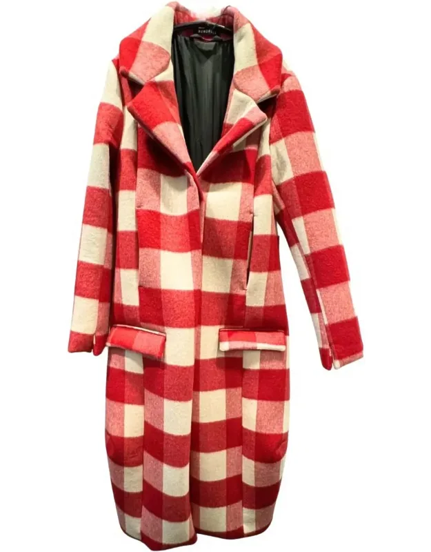 Grand Gingham Wool Coat