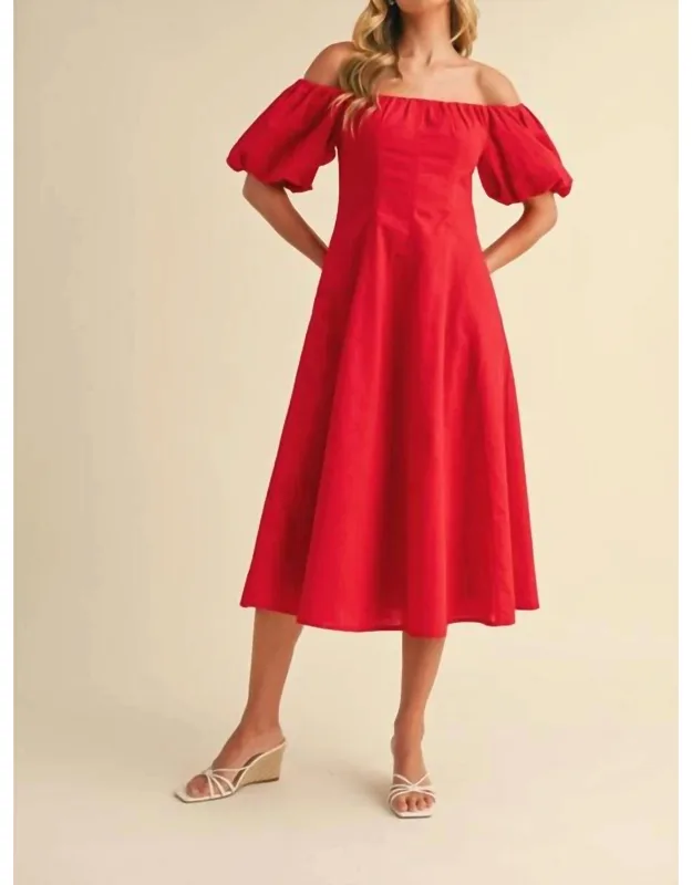 True Love's Kiss Off Shoulder Dress