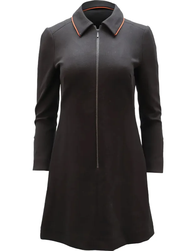 Zip Front A-line Dress