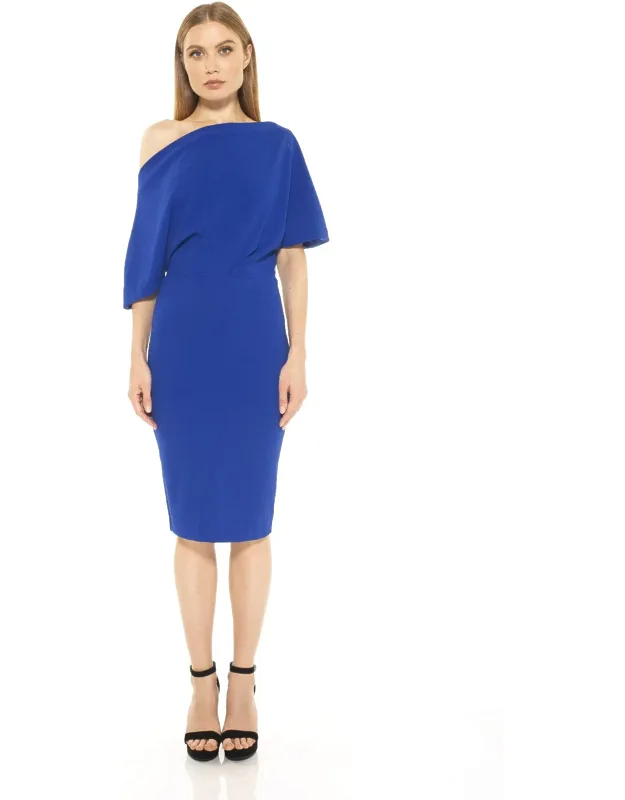 Olivia Dress - Off-the-shoulder Silhouette, Concealed Side Zip Closure