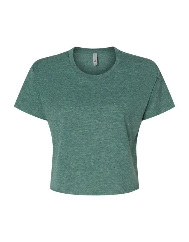 Next Level Festival Crop Top With Relaxed Fit And Raw Edge Sleeves