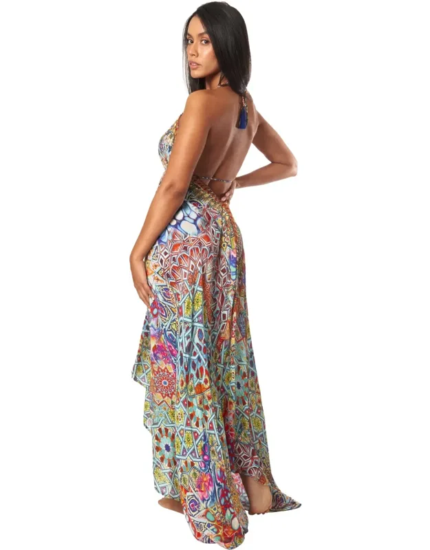 Miami Halter Maxi Dress With Side Pockets