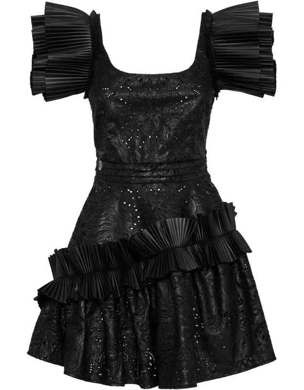 Mini Dress With Open Back And Flared Skirt