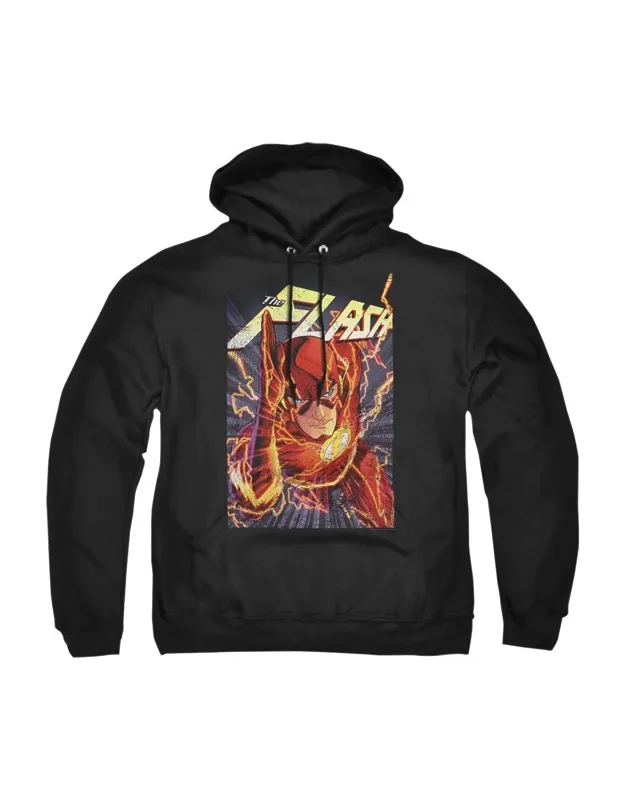 Justice League Of America Flash One Adult Pull Over Hoodie / Hooded Sweatshirt, Stylish For Everyday Wear, 50% Cotton And 50% Polyester