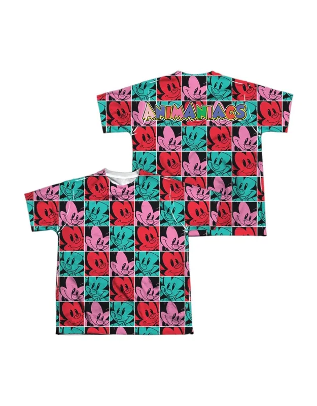 Animaniacs Squares (front/back Print) Short Sleeve Poly Crew Tee / T-shirt Stylish, Easy