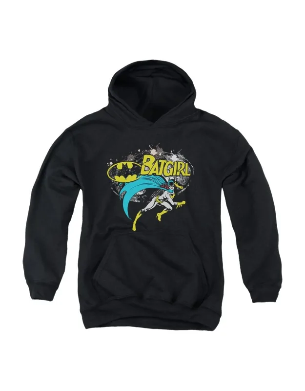 Batman Batgirl Halftone Youth Pull Over Hoodie Stylish Easy