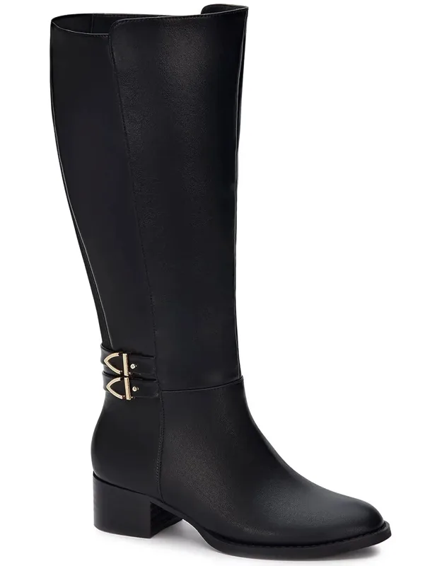 _tall Riding Boots With Comfort Block Heel And Side Zipper_