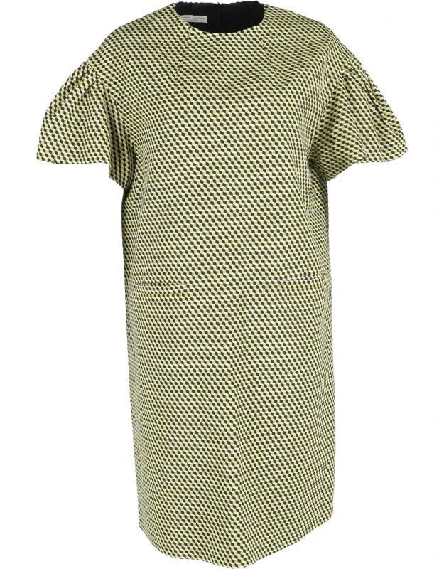 Geometric Printed Dress In Silk