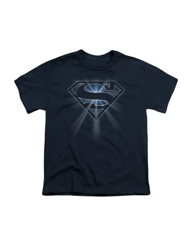 Superman Glowing Shield Short Sleeve Tee - Stylish Everyday Wear, 100% Cotton