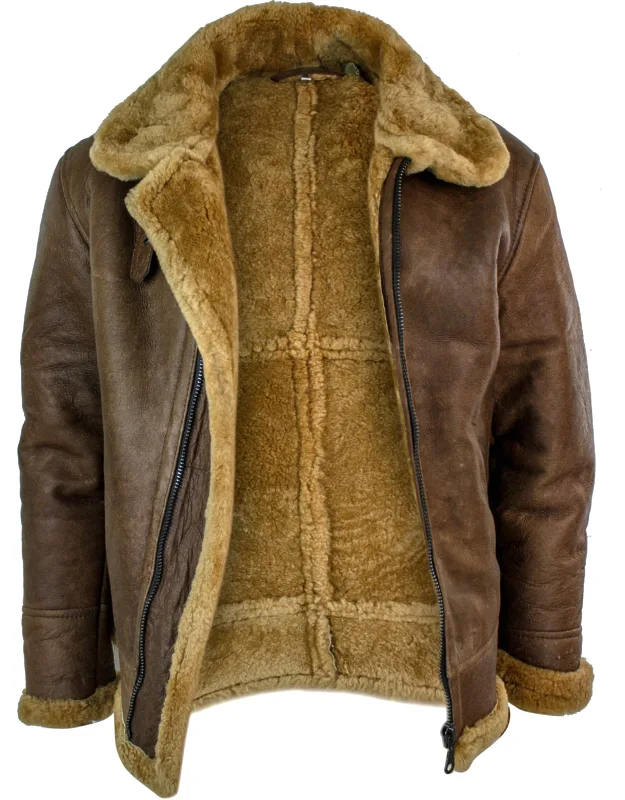 Vintage Sheepskin Raf Pilot Flying Jacket