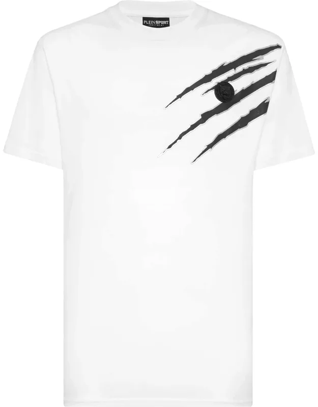Cotton T-shirt Round Neck Ss Lamina Scratch With Injection Molded Prints And Patch Detail