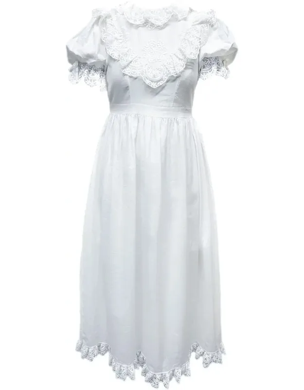 Embroidered Linen Mom Dress