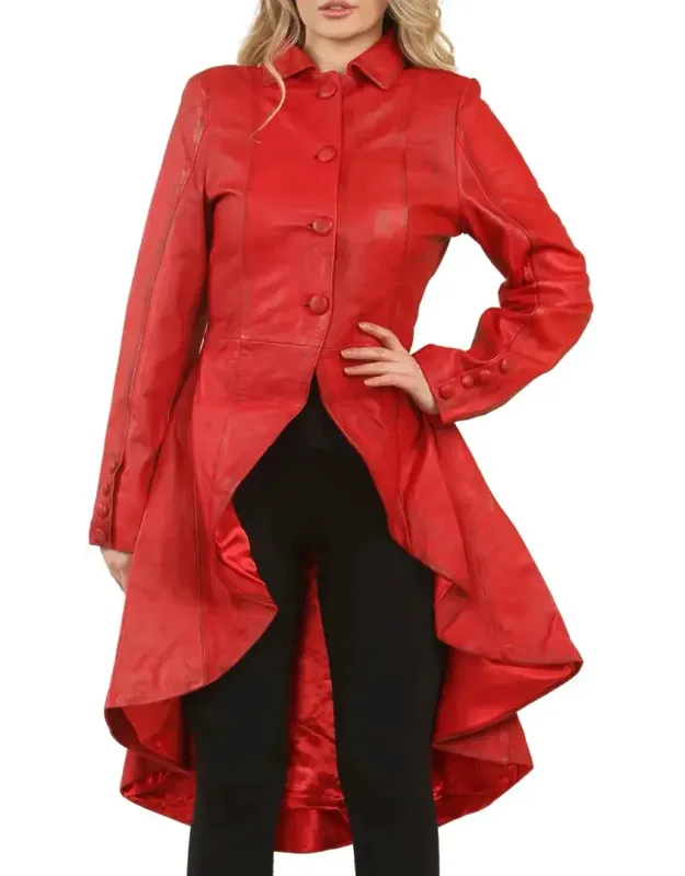 Gothic Full Length Victorian Leather Coat