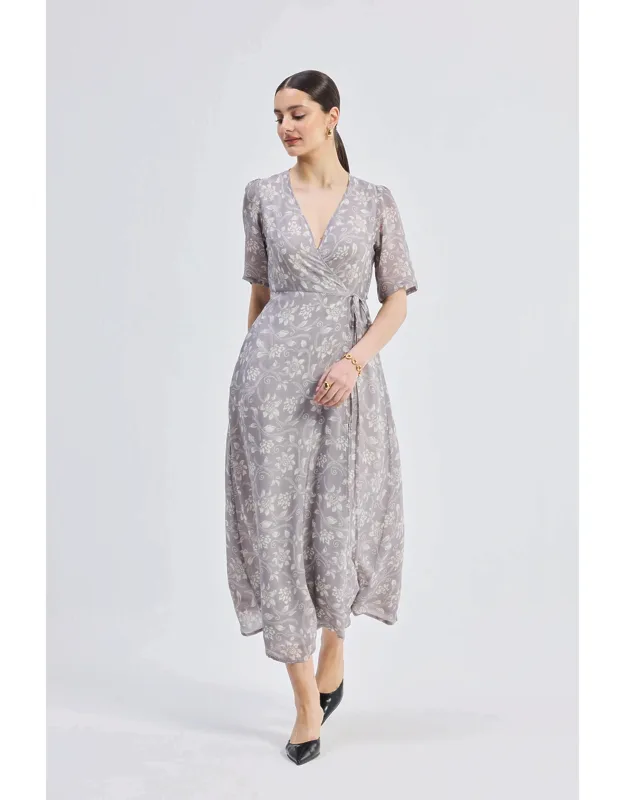 Maxi Wrap Floral Dress
