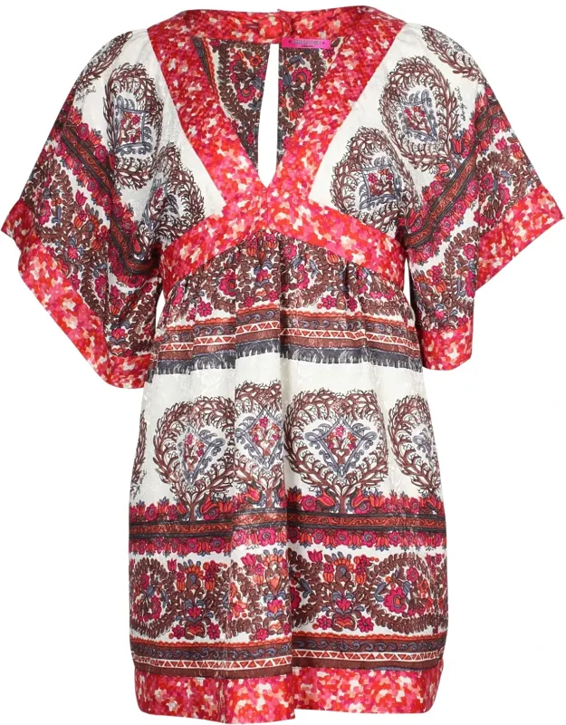Printed Kimono Mini Dress