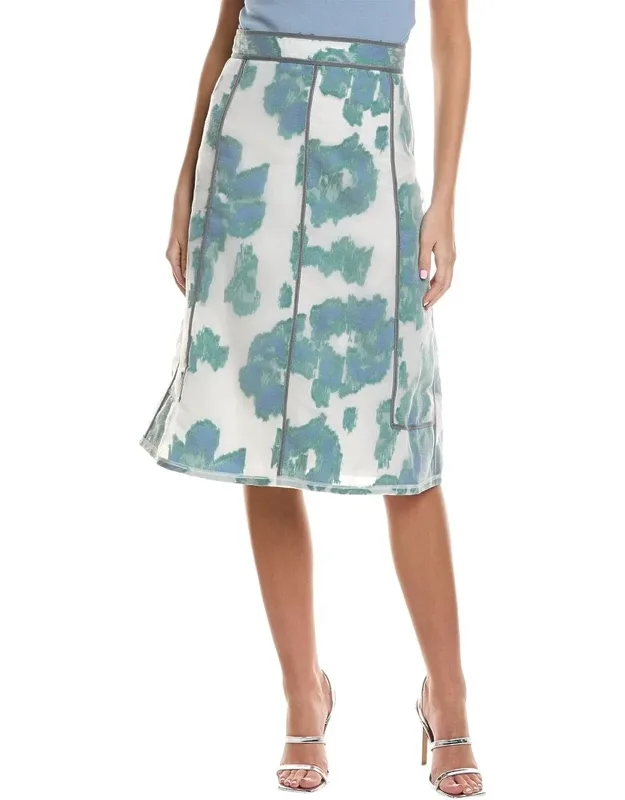 Fil Coupe Abstract Daisy Silk-blend Midi Skirt