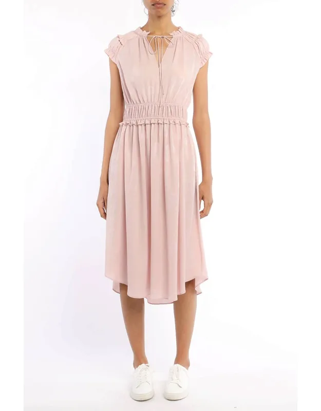 Rosette Mid Length Smocked Waist Dress