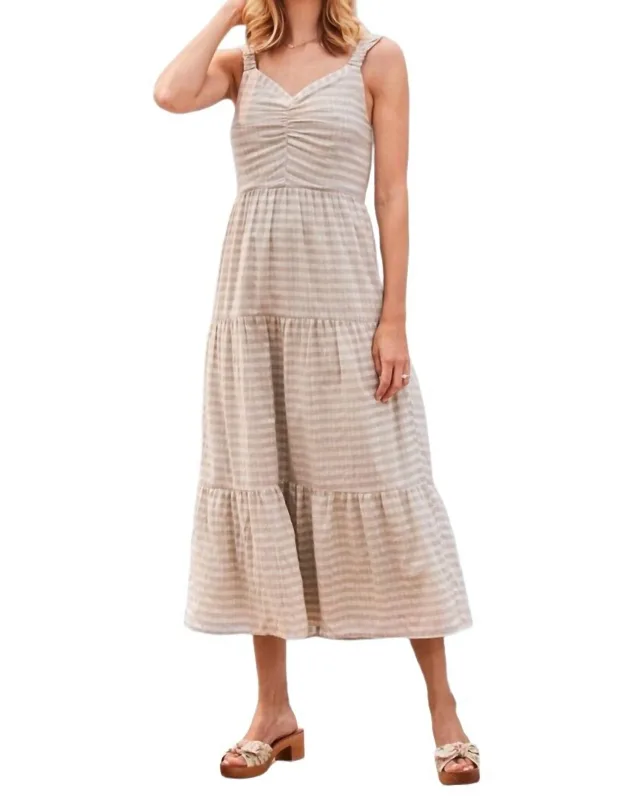 Gathered Front Tiered Dress